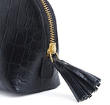 CROCO BUBBLE POUCH - BLACK