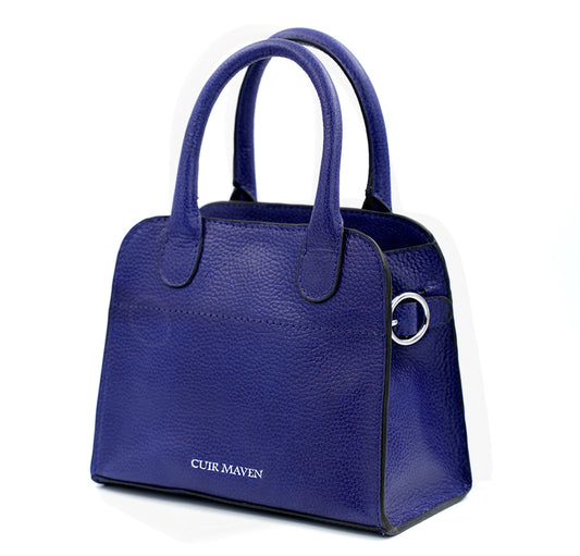 NOIR MINI TOP HANDLE BAG - INDIGO BLUE BLACK TWO TONE