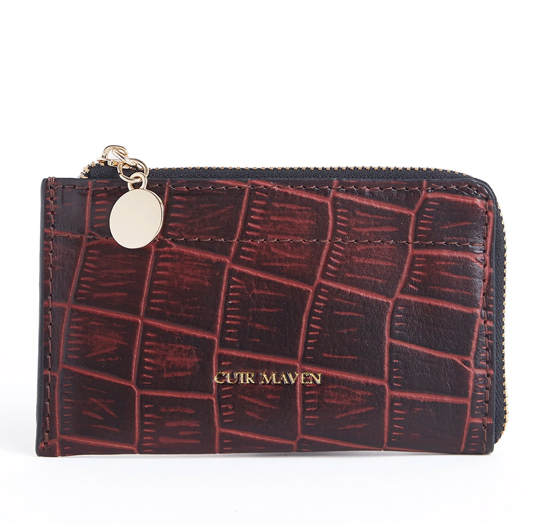 CROCO CM WALLET - CHERRY BLACK TWO TONE