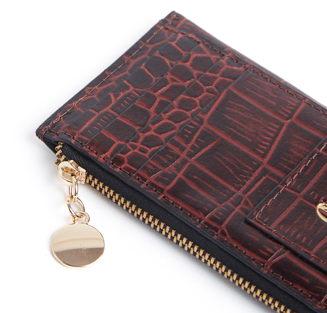 CROCO CM WALLET - CHERRY BLACK TWO TONE