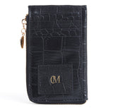 CROCO CM CARD HOLDER- BLACK