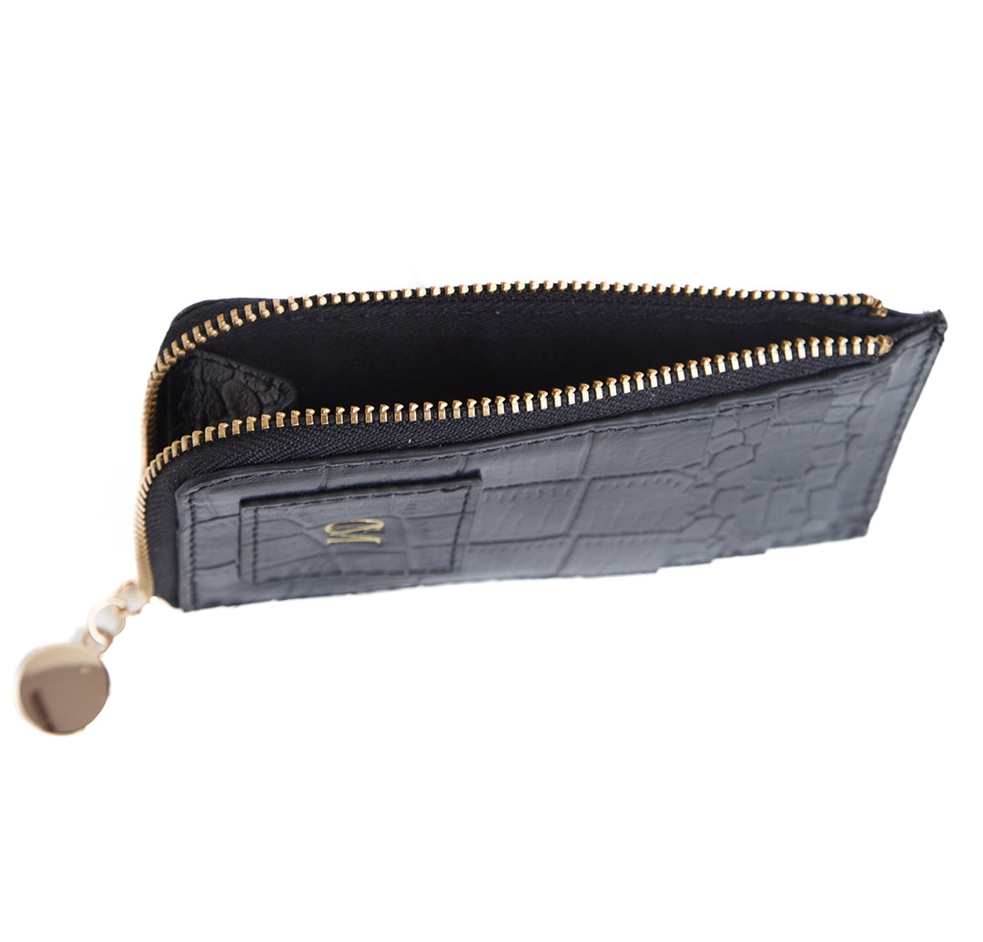 CROCO CM CARD HOLDER- BLACK