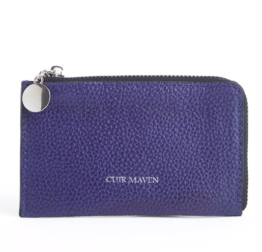 PEBBLE CM CARD HOLDER - INDIGO BLUE BLACK TWO TONE