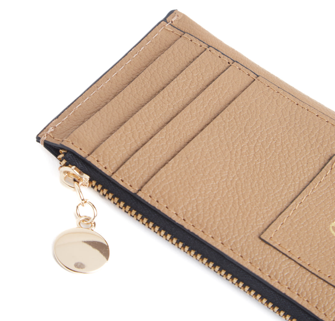 MINI PEBBLE CM CARD HOLDER - TAN